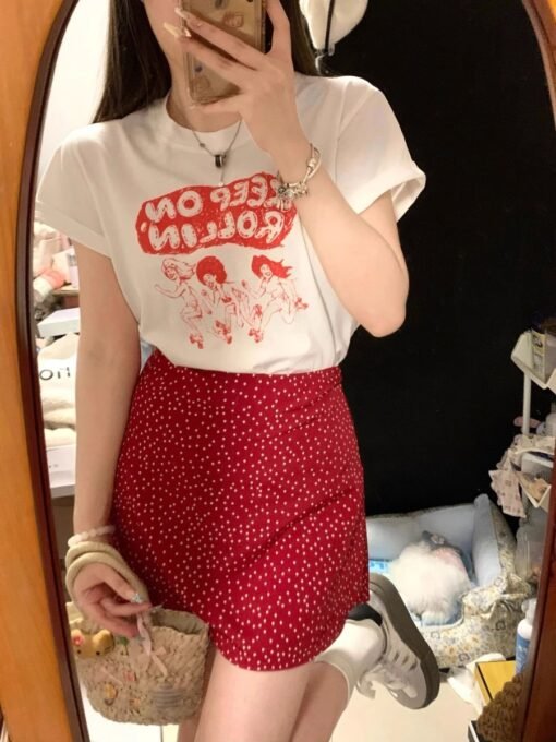 Vapetix S-2XL  Official figure cotton 40 220g (92% cotton 8% spandex) shoulder short sleeve T-shirt women's printi - Pilt 5