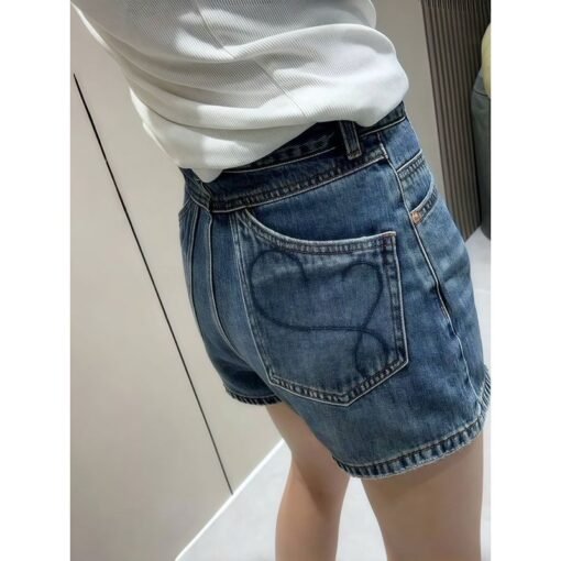 Vapetix XS-4XL  Korean-style plus-size women's blue high-waisted denim shorts, summer thin design, loose A-line wid