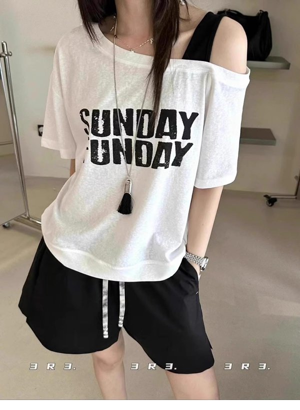 Vapetix S-XL Official image, original quality Korean-style letter print crew neck short-sleeved T-shirt, lazy st