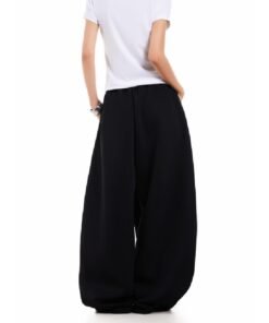 Vapetix S-2XL  South Korean chic American-style street relaxed women's design sense with floating ribbons black wi