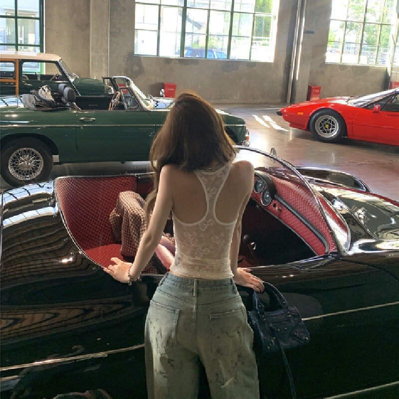 Vapetix S-XL Photographed! Sexy back slimming hot girl top women loose low-rise casual pants wide-leg pants ripp