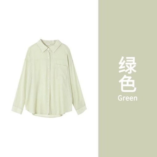 Vapetix S-XL  Summer Thin Blouse Women's 2025 New Luxury High-End Mint Green Sun Protection Shirt