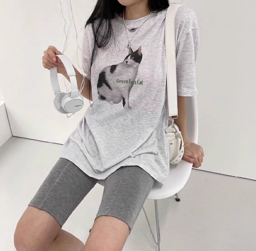 Vapetix M-2XL Short-sleeve commuting top summer new cartoon tee casual sport round neck T-shirt trendy – Bild 2