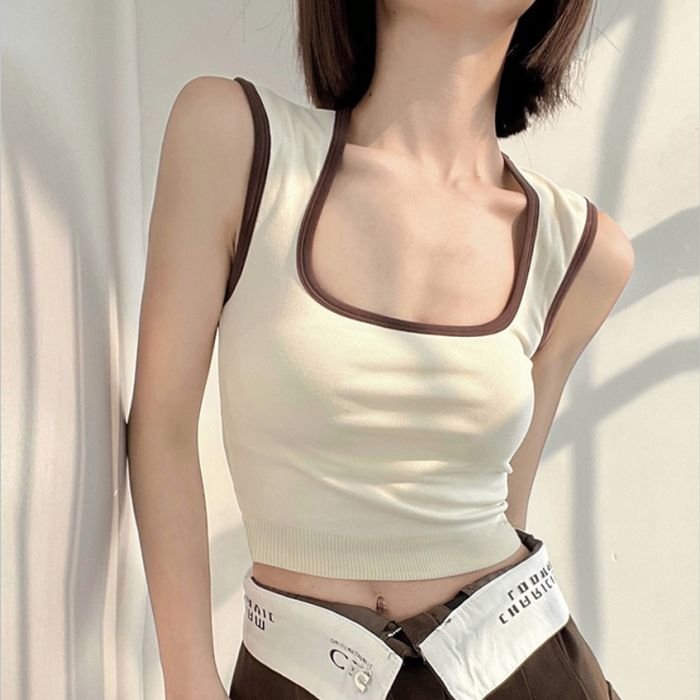 Vapetix Free Size-Free Size Colored Striped Square Collar, Strapless Bralette with Padded Cups, Backless Top for Young Girls, K – Bild 2