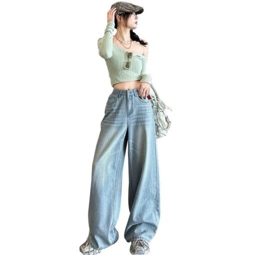 Vapetix XS-2XL  Photographed 2025 Autumn New Wide Leg Pants Straight Pants Women's Jeans Pants, Extended Length – Bild 4
