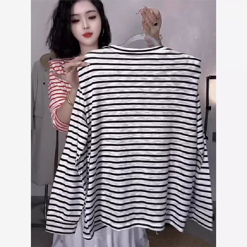 Vapetix Free Size-Free Size Front drawstring, front piece with riveted patch material, thin striped women's long-sleeved sun sh – Bild 2