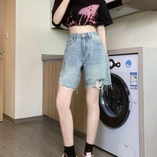 Vapetix XS-2XL  High-quality ripped denim shorts for women, new summer design, thin, fashionable and trendy, retro – Bild 6