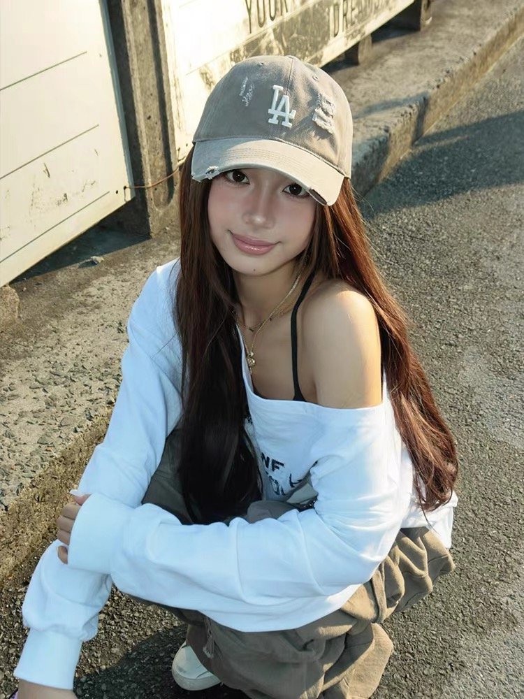 Vapetix M-2XL High-Quality Mamba Cotton 300g Vintage American Print Asymmetrical Shoulder Hoodie Women's Loose To - 图片 2