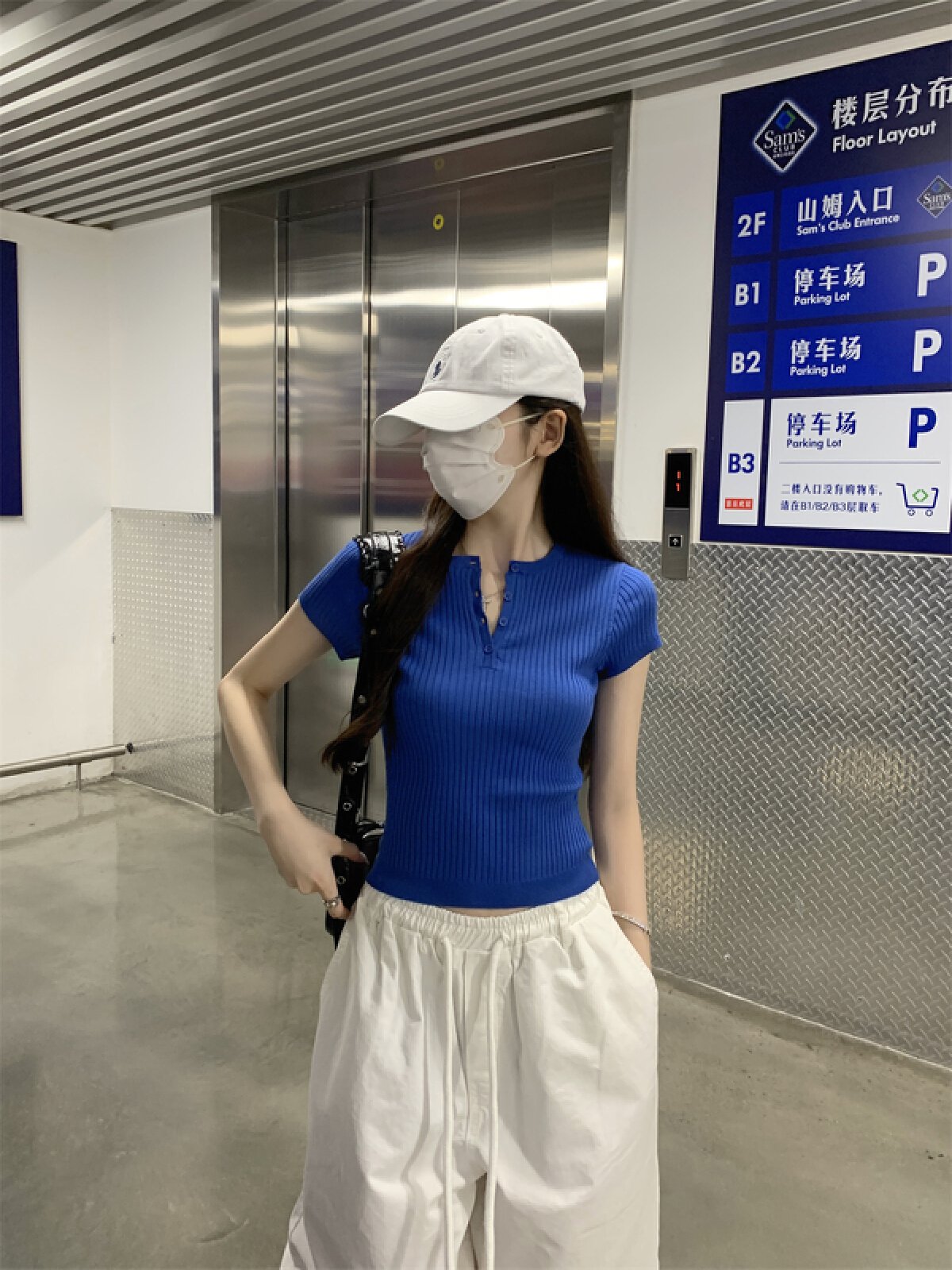 Vapetix Free Size-Free Size Photographed Summer Korean Style Fitted Crew Neck Button-up Versatile 6 Wool Knit Shirt Short Sleev - 图片 3