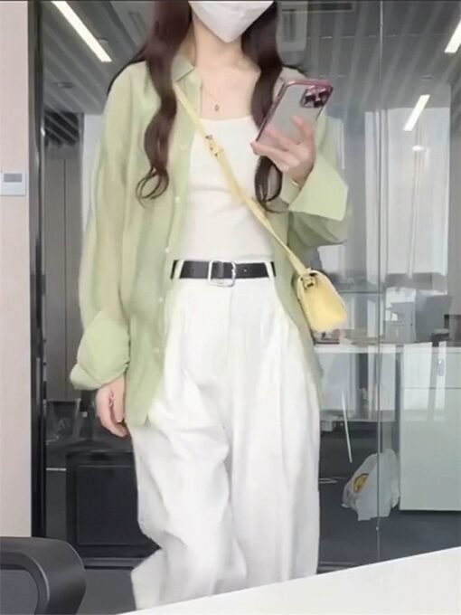 Vapetix S-XL  Summer Thin Blouse Women's 2025 New Luxury High-End Mint Green Sun Protection Shirt – Bild 5