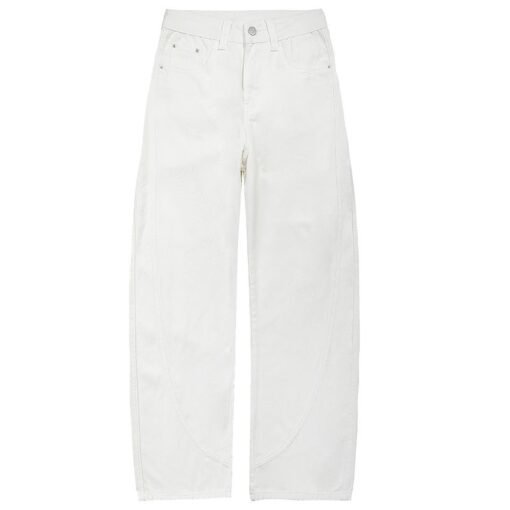 Vapetix XS-XL  Photographed White Lazy Style Wide Leg Denim Spring 2025 High-Waisted Loose Fitting Slimming Americ – Bild 2