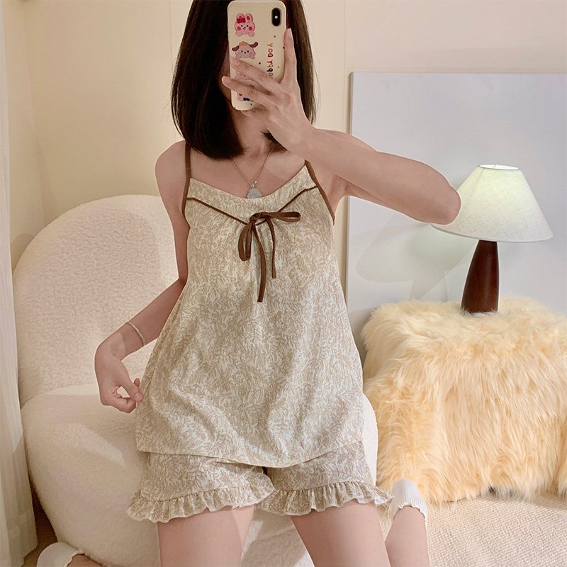 Vapetix M-XXL 【Noirland】Cloud Cotton Fixed Bra Pads Summer Strap Nightgown for Women Lace Sweet Homecoming Suit S