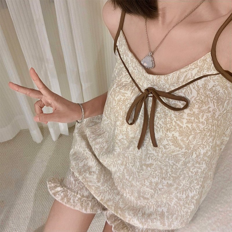 Vapetix M-XXL 【Noirland】Cloud Cotton Fixed Bra Pads Summer Strap Nightgown for Women Lace Sweet Homecoming Suit S – Bild 3