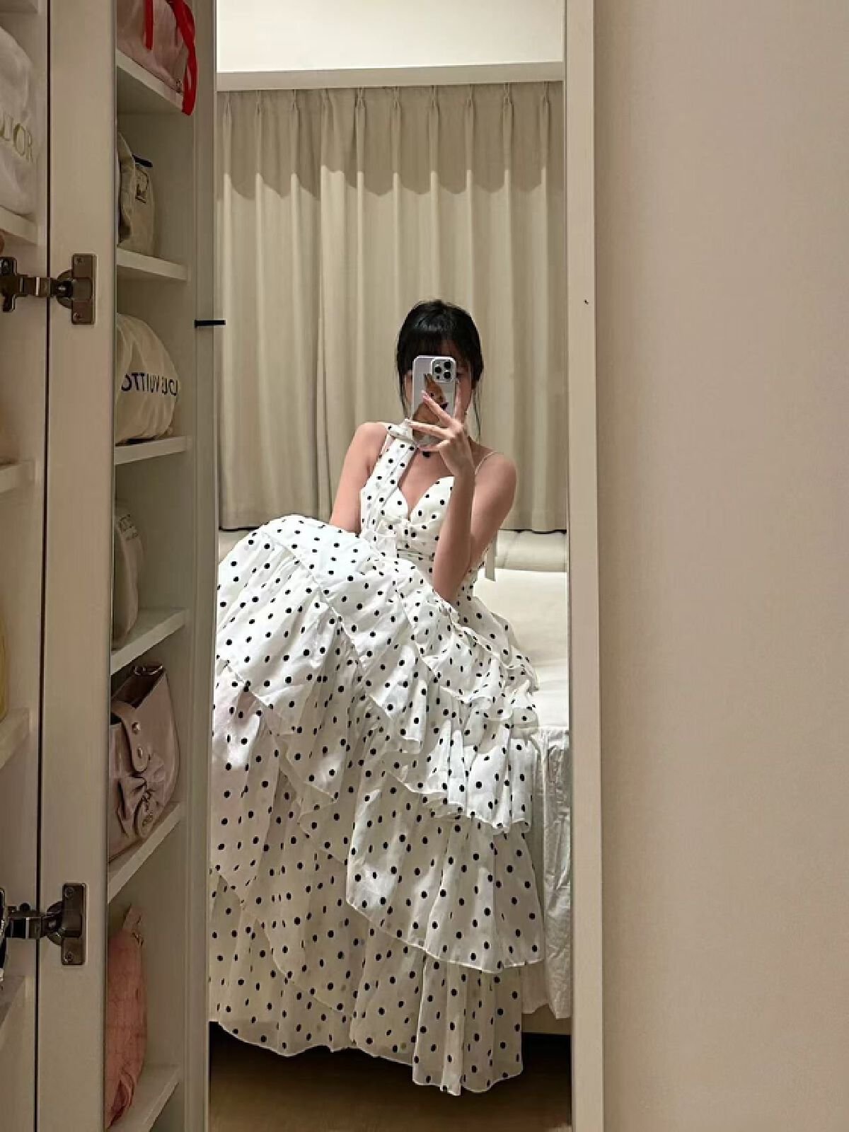 Vapetix S-2XL French Sweet Polka Dot Dress for Women, Summer Stunning High-End Cupcake Dress, Vacation Gentle Sty – Bild 6