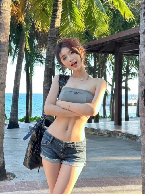 Vapetix XS-2XL  American Retro Elastic Low Waist Ultra Short Pants Women's Summer Slimming Slimming Booty Sexy Roll – Bild 5