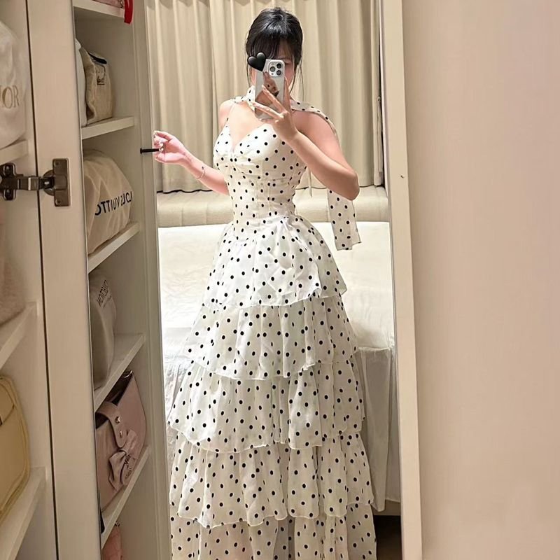 Vapetix S-2XL French Sweet Polka Dot Dress for Women, Summer Stunning High-End Cupcake Dress, Vacation Gentle Sty – Bild 8