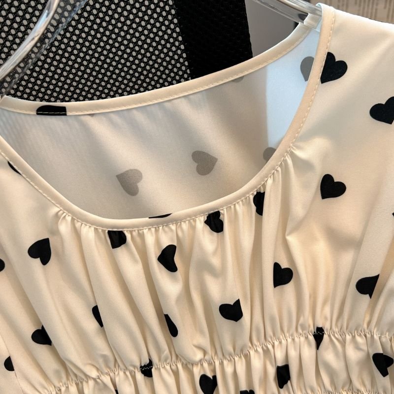 Vapetix Free Size-Free Size Stylish and Versatile Heart Short-Sleeve Shirts for Women - 2025 Summer New Arrival, French Subtle – Bild 5