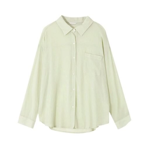 Vapetix S-XL  Summer Thin Blouse Women's 2025 New Luxury High-End Mint Green Sun Protection Shirt – Bild 6