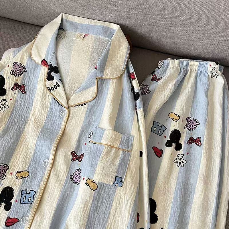 Vapetix M-XXL Spring and Autumn New Women's Cloud Cotton Collarless Cardigan Long Sleeve Long Pants Sweet and Cut