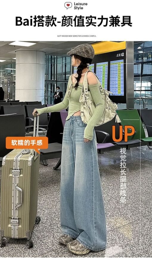Vapetix XS-2XL  Photographed 2025 Autumn New Wide Leg Pants Straight Pants Women's Jeans Pants, Extended Length – Bild 6