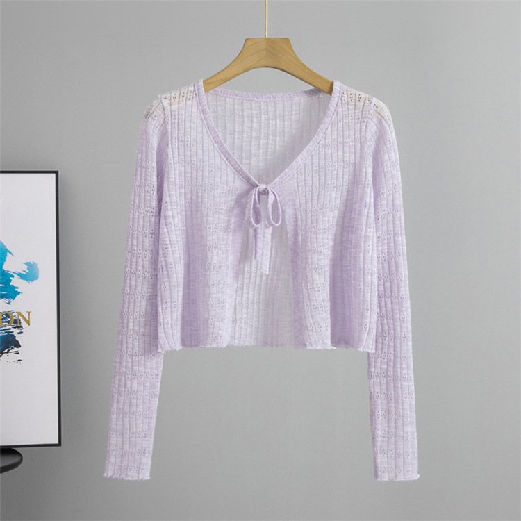 Vapetix Free Size-Free Size Cross-border Korean style lace thin sun protection knitted sweater women's summer 2025 new fashion – Bild 2