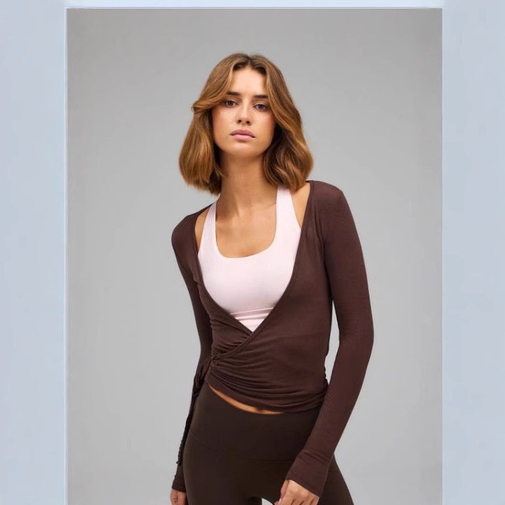 Vapetix S-L 2025 Spring New Long Sleeve Sport Top Women's European and American Fashion Trend Knitwear