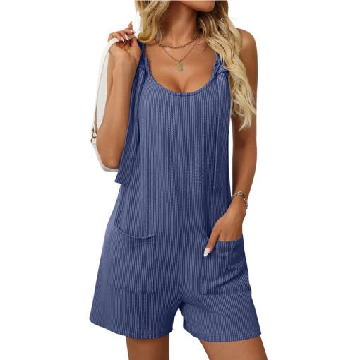 Vapetix S-XL  Cross-border 2025 European and American Women's Fashion Amazon Summer Casual Ribbed One-piece Bodys – Bild 5