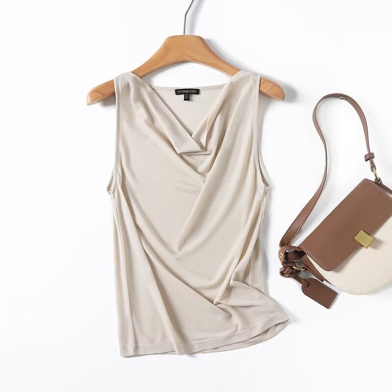 Vapetix S-L BM & MD & ZA summer new women's commuter fashion swing collar sleeveless T-shirt vest jacket – Bild 3