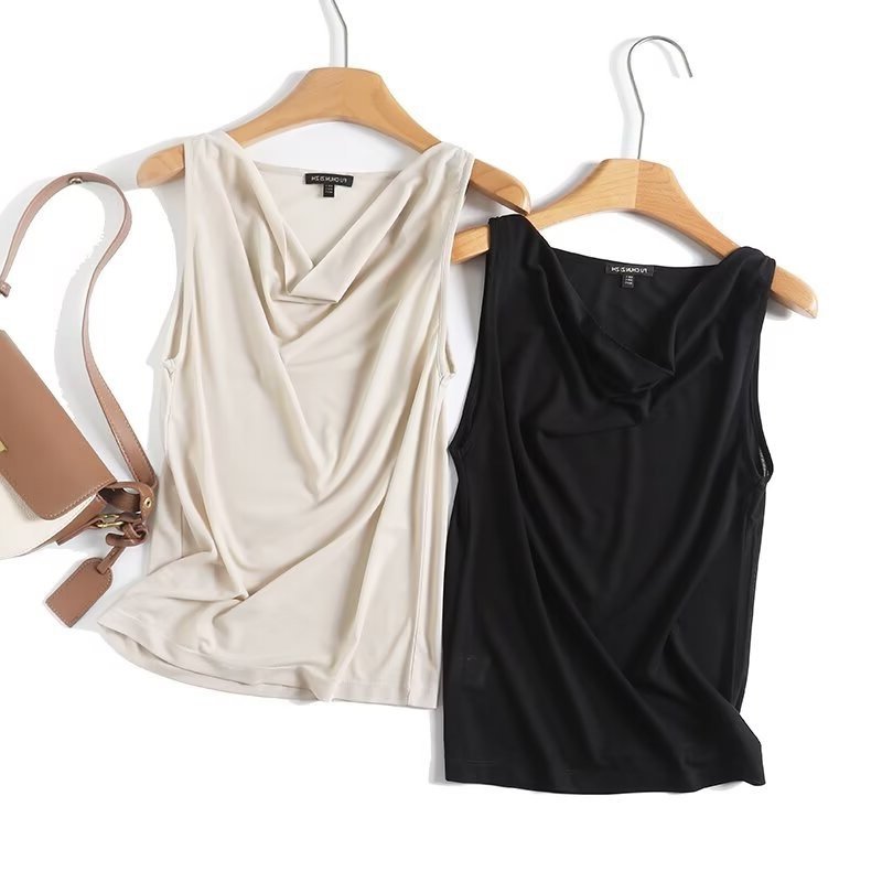 Vapetix S-L BM & MD & ZA summer new women's commuter fashion swing collar sleeveless T-shirt vest jacket – Bild 4