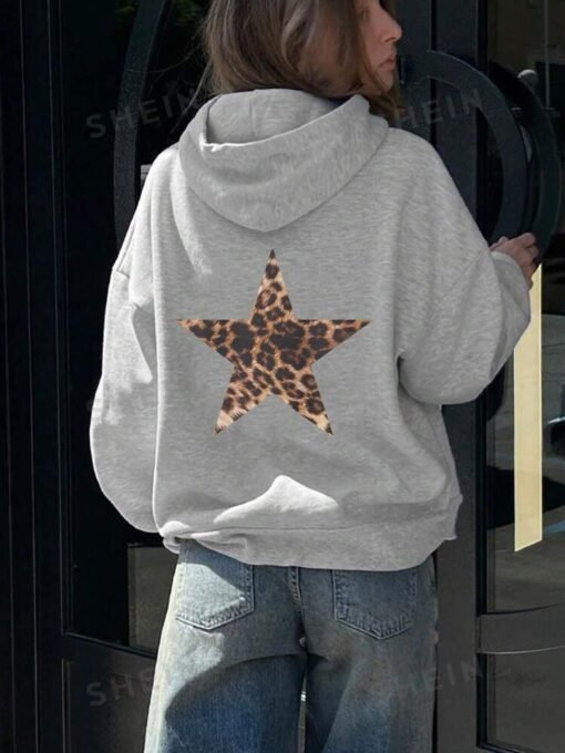 Vapetix XS-XXXL  Ocode EZwear Leopard Print & Star Design Hoodie Western Personality Streetwear – Bild 9