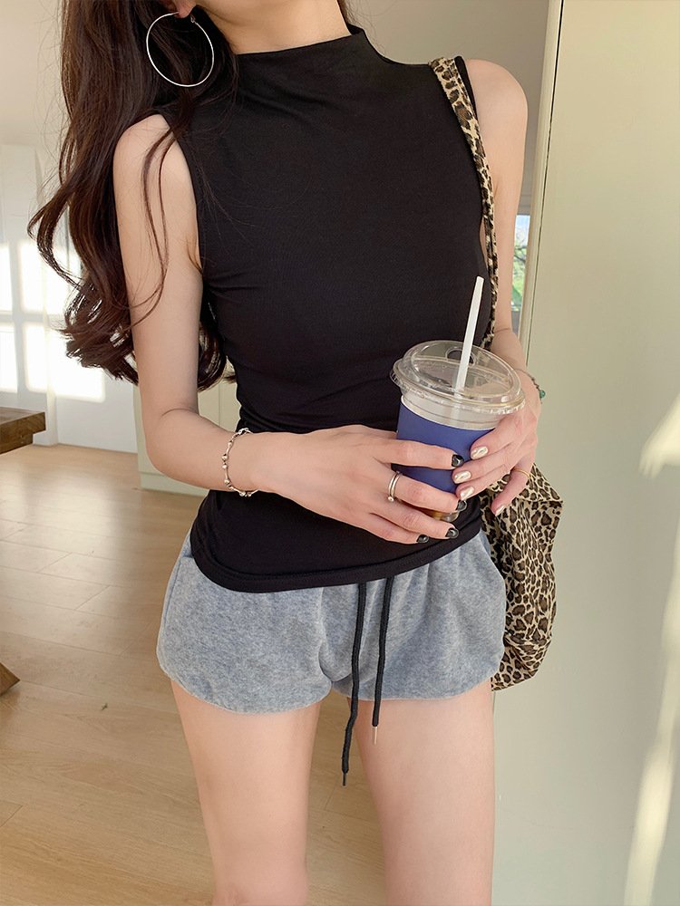 Vapetix S-XL American Style Spice Girl Grey Half-high Collar Sleeveless Vest Women's Summer High-end Sense Chic – Bild 7