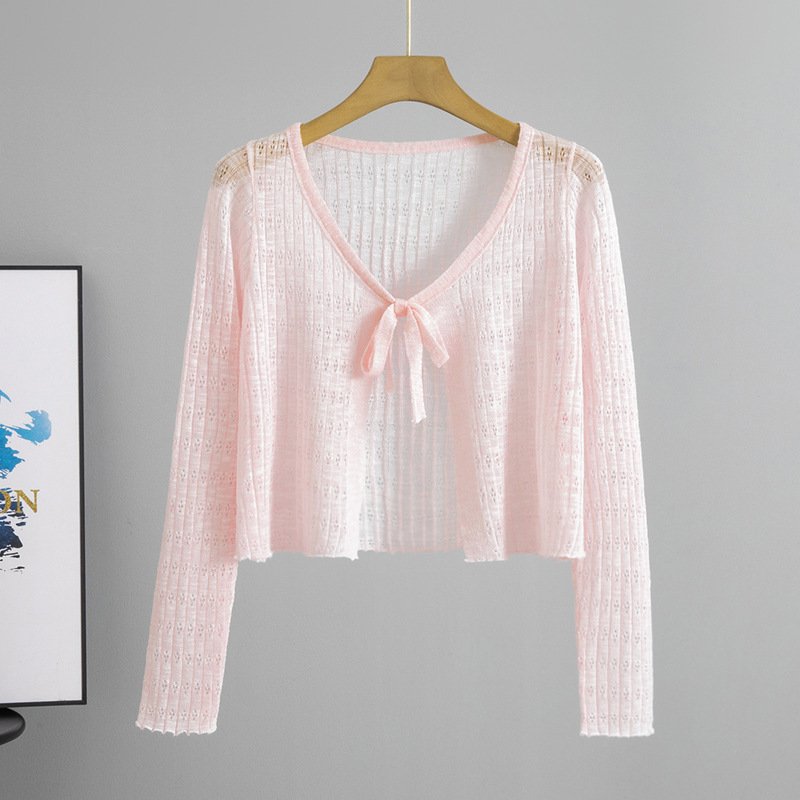 Vapetix Free Size-Free Size Cross-border Korean style lace thin sun protection knitted sweater women's summer 2025 new fashion – Bild 7