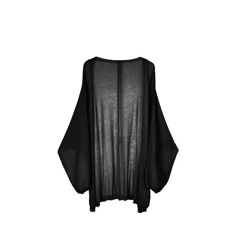 Vapetix S 60-90-5XL 160-170 Summer long-sleeve milk silk open sweater for plus-size women, thin outerwear shawl, matches trendy – Bild 9