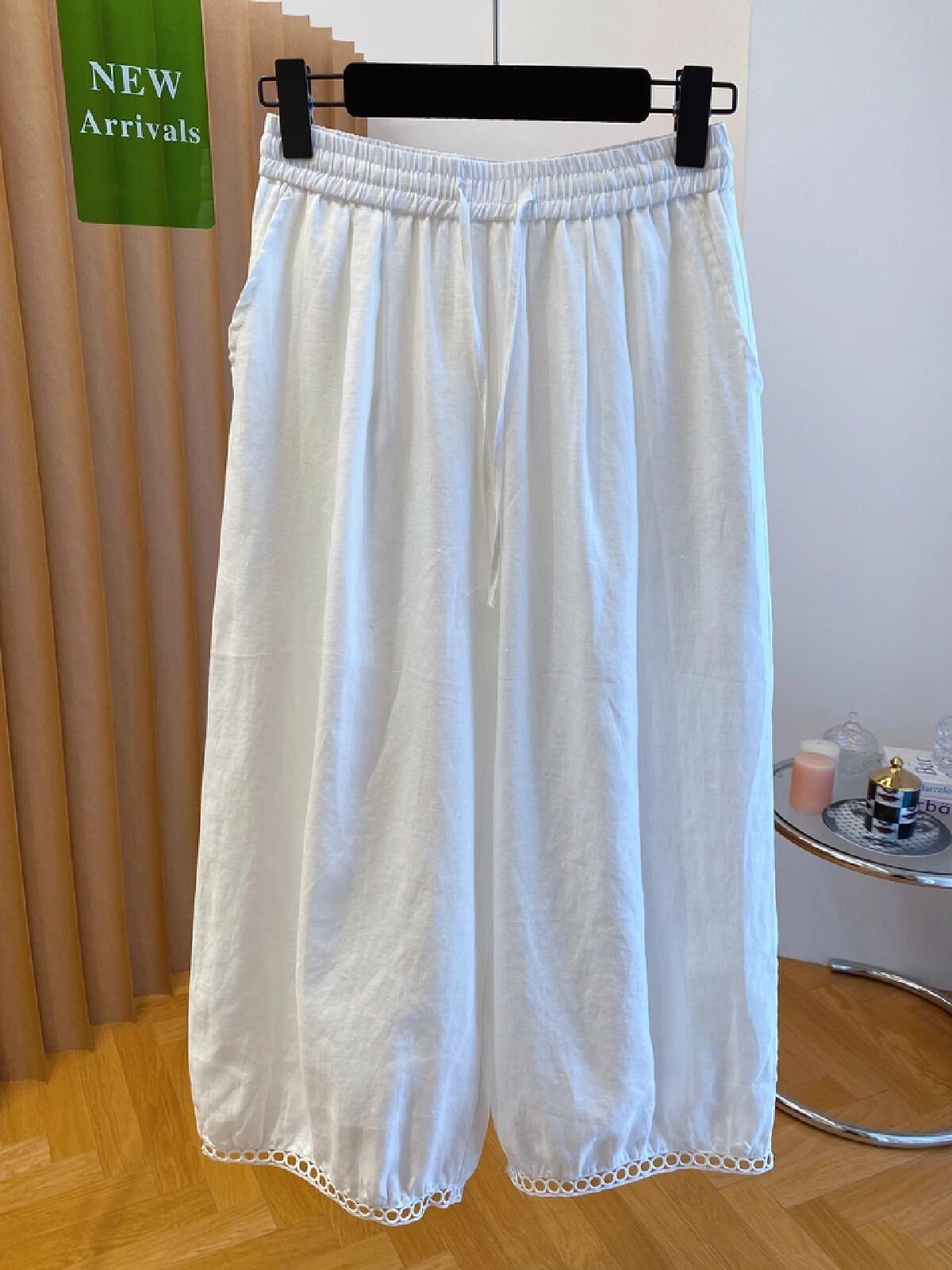 Vapetix M-4XL Special code 300 pounds unique beautiful white women's summer new loose casual 8-inch pants 9-inch – Bild 5