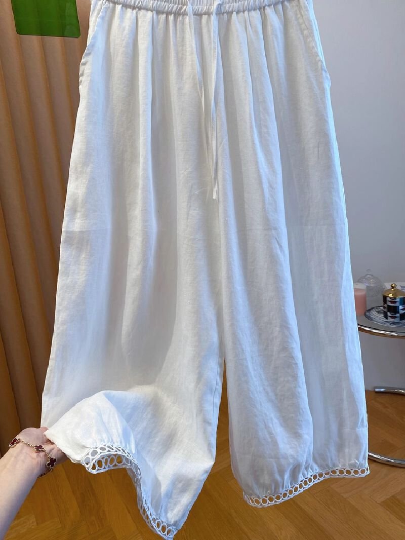 Vapetix M-4XL Special code 300 pounds unique beautiful white women's summer new loose casual 8-inch pants 9-inch – Bild 6