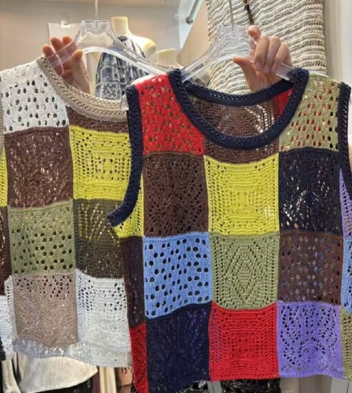 Vapetix Free Size-Free Size  French-style colorful three-dimensional hollow-hand hook sleeveless backless women's summer 2025 ne – Bild 7