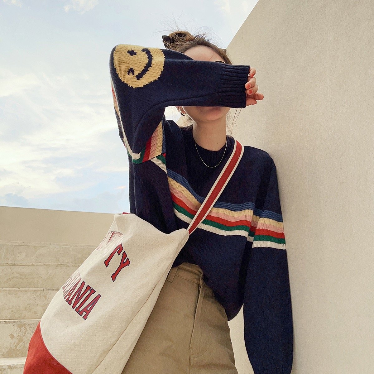 Vapetix Free Size-Free Size 2025 High Quality Autumn and Winter Sweater Knitted Sweater Lazy Style Internet Famous Loose Coat – Bild 8