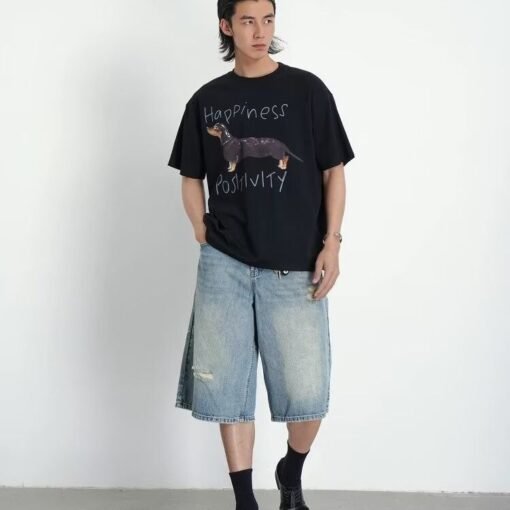 Vapetix S-2XL  High-waisted summer new holey straight-leg pants, ragged shorts, wide-leg pants, loose women's slim – Bild 8