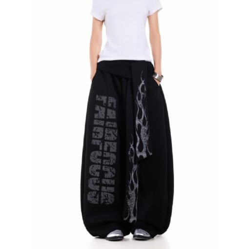 Vapetix S-2XL  South Korean chic American-style street relaxed women's design sense with floating ribbons black wi – Bild 4