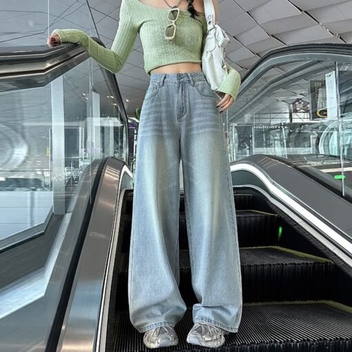 Vapetix XS-2XL  Photographed 2025 Autumn New Wide Leg Pants Straight Pants Women's Jeans Pants, Extended Length – Bild 9