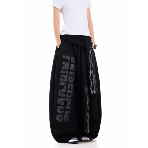 Vapetix S-2XL  South Korean chic American-style street relaxed women's design sense with floating ribbons black wi – Bild 5