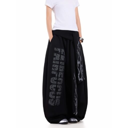 Vapetix S-2XL  South Korean chic American-style street relaxed women's design sense with floating ribbons black wi – Bild 7