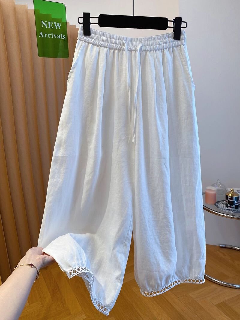 Vapetix M-4XL Special code 300 pounds unique beautiful white women's summer new loose casual 8-inch pants 9-inch – Bild 7