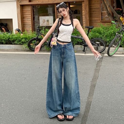 Vapetix XS-XL  Photographed American-style dropped pants, retro high-street design, high-waisted wide-leg, loose n – Bild 8