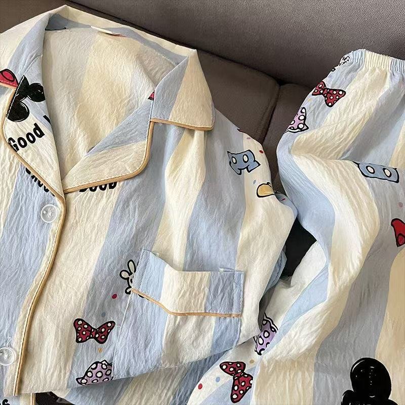 Vapetix M-XXL Spring and Autumn New Women's Cloud Cotton Collarless Cardigan Long Sleeve Long Pants Sweet and Cut – Bild 3