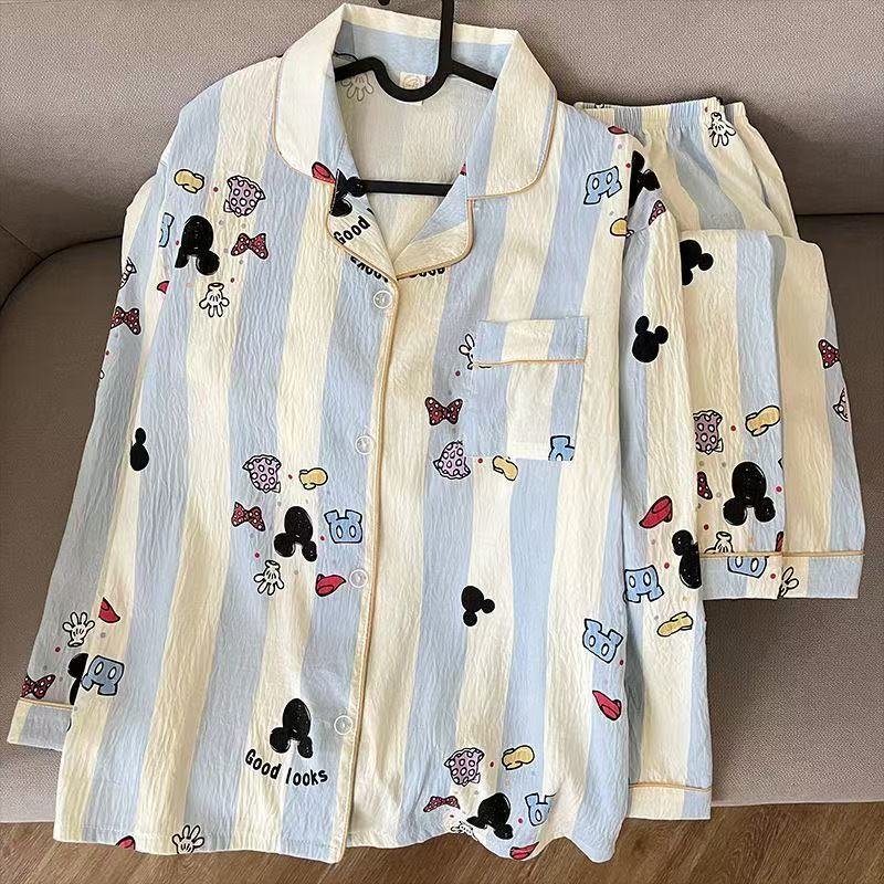 Vapetix M-XXL Spring and Autumn New Women's Cloud Cotton Collarless Cardigan Long Sleeve Long Pants Sweet and Cut – Bild 4