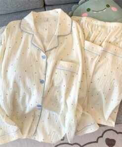 Vapetix 2 yards-4 yards 2025 【Xin Xu】 Autumn/Winter 1st Batch Cloud Cotton Double Long Printed Open-front Pajamas Women's H