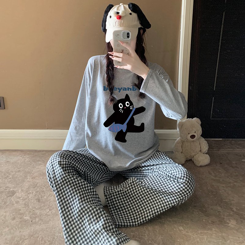 Vapetix M-XXL Orange Heart 【Batch 15】Autumn New Women's Pajama Top Pure Cotton Pants Cloud Cotton Cute Cartoon Sp - 图片 5