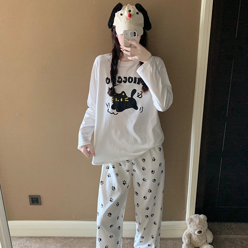 Vapetix M-XXL Orange Heart 【15th Batch】Autumn New Women's Sleepwear Top Cotton Pants Cloud Cotton Cute Cartoon Sp