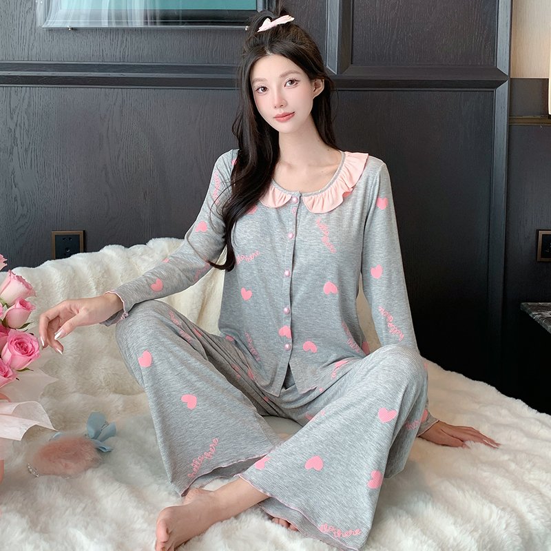 Vapetix M-XXL StarHao Modal 2-Piece Set – Fixed Padded Crew-Neck Cardigan, Spring/Autumn Gray Long-Sleeve Loungew – Bild 5